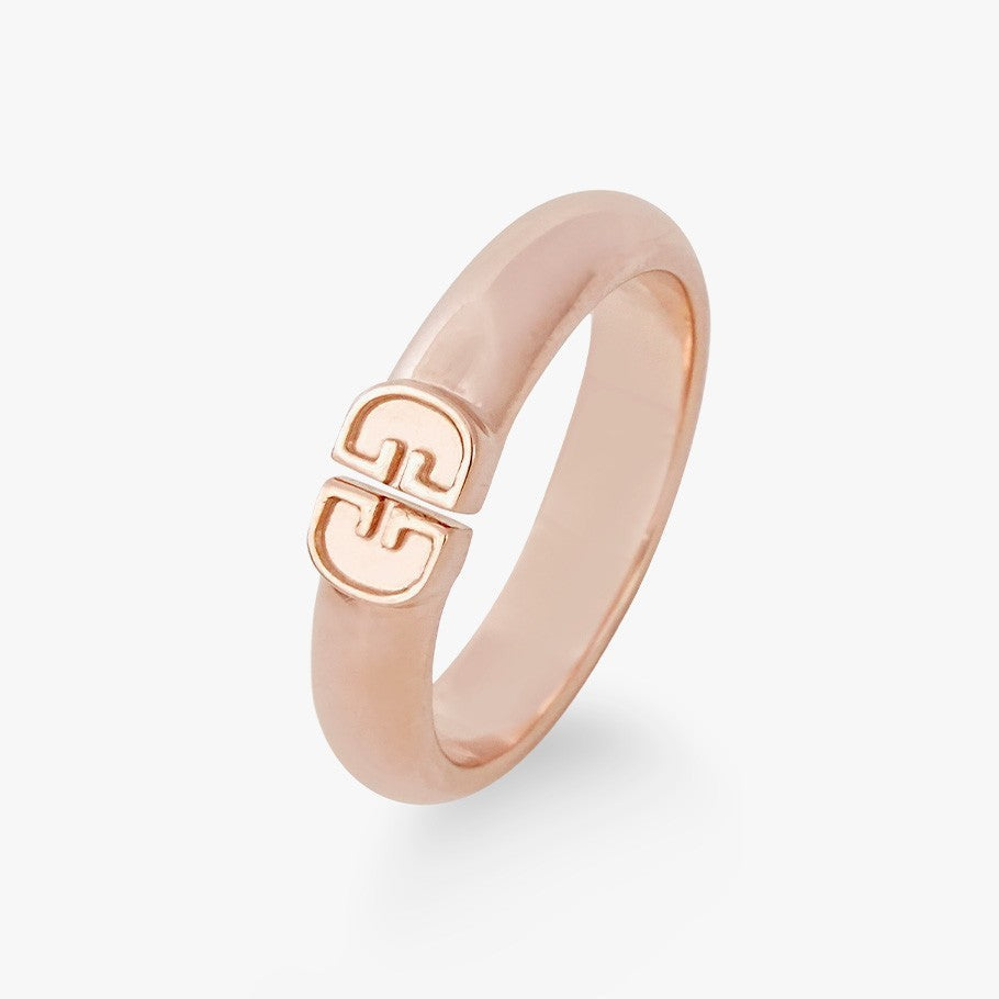 ANEL LUXLU EM PRATA BANHADO A OURO ROSA 18 KT