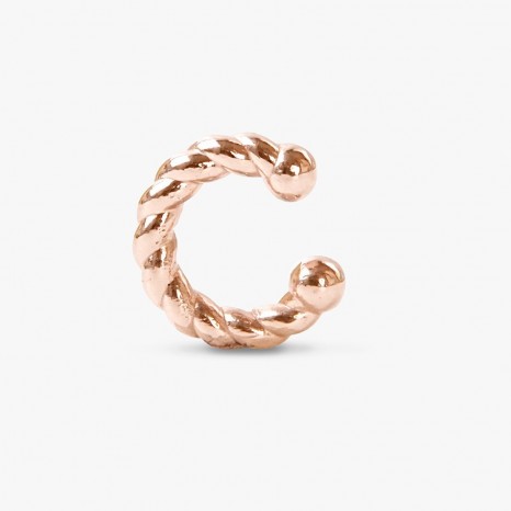 EAR CUFF TRANÇADO EM PRATA Banhado A OURO ROSA 18 KT