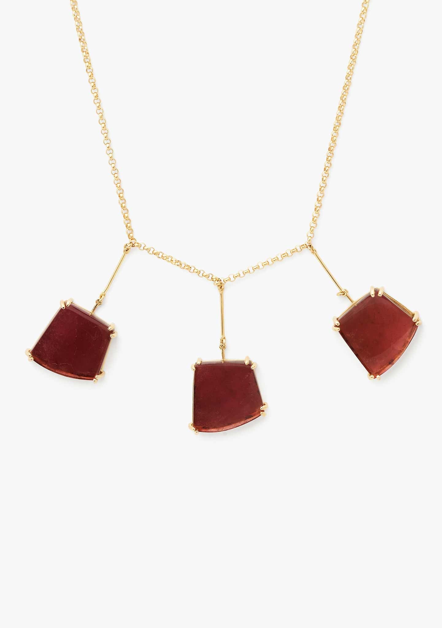 COLAR EM PRATA BANHADO A OURO AMARELO 18KT COM TURMALINA