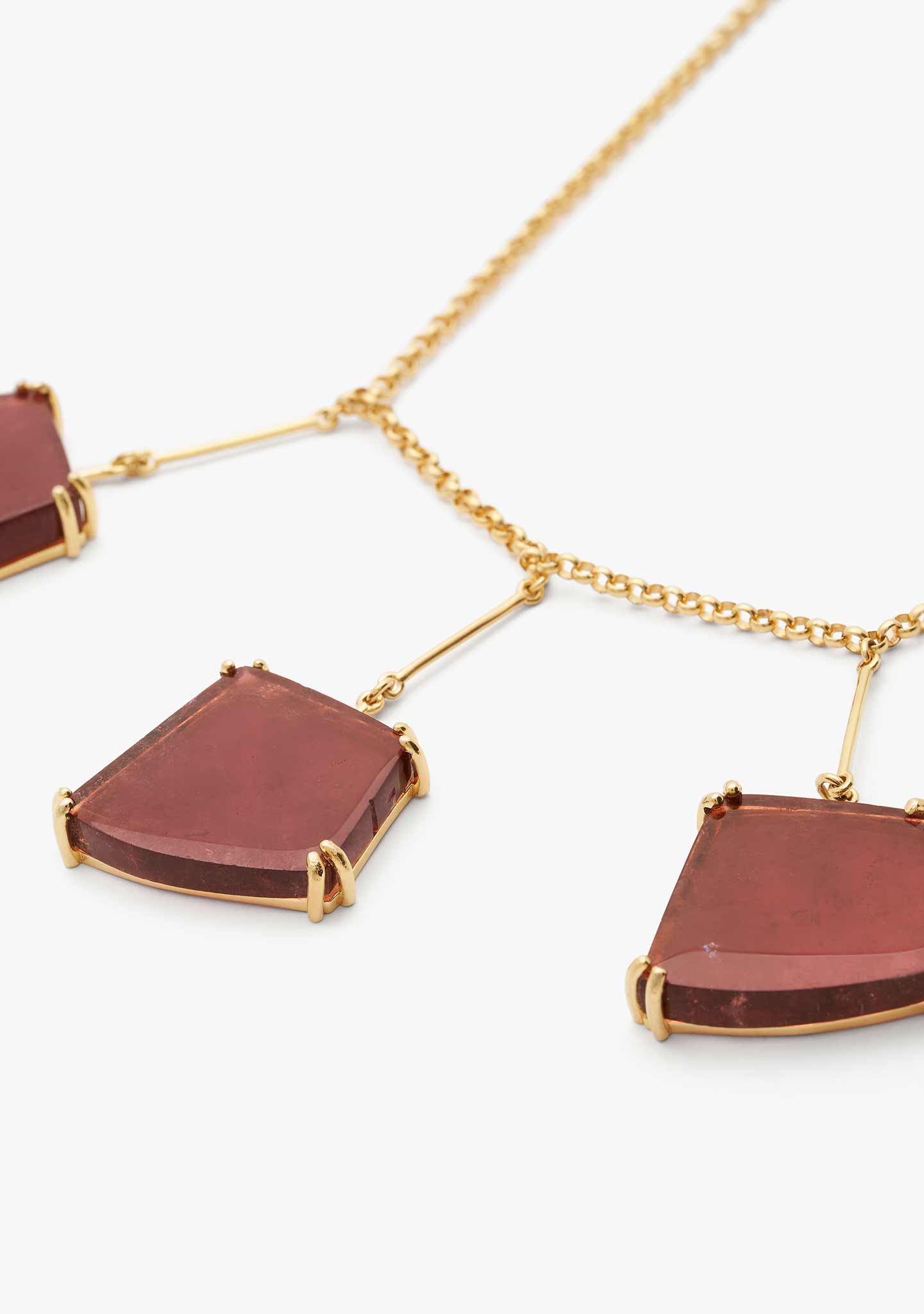 COLAR EM PRATA BANHADO A OURO AMARELO 18KT COM TURMALINA